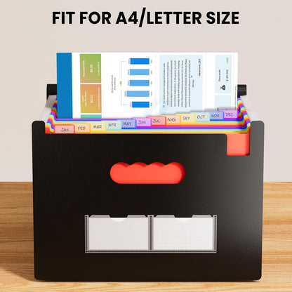 24 Pockets Expanding File Folder, Accordion File Organizer, Letter/A4