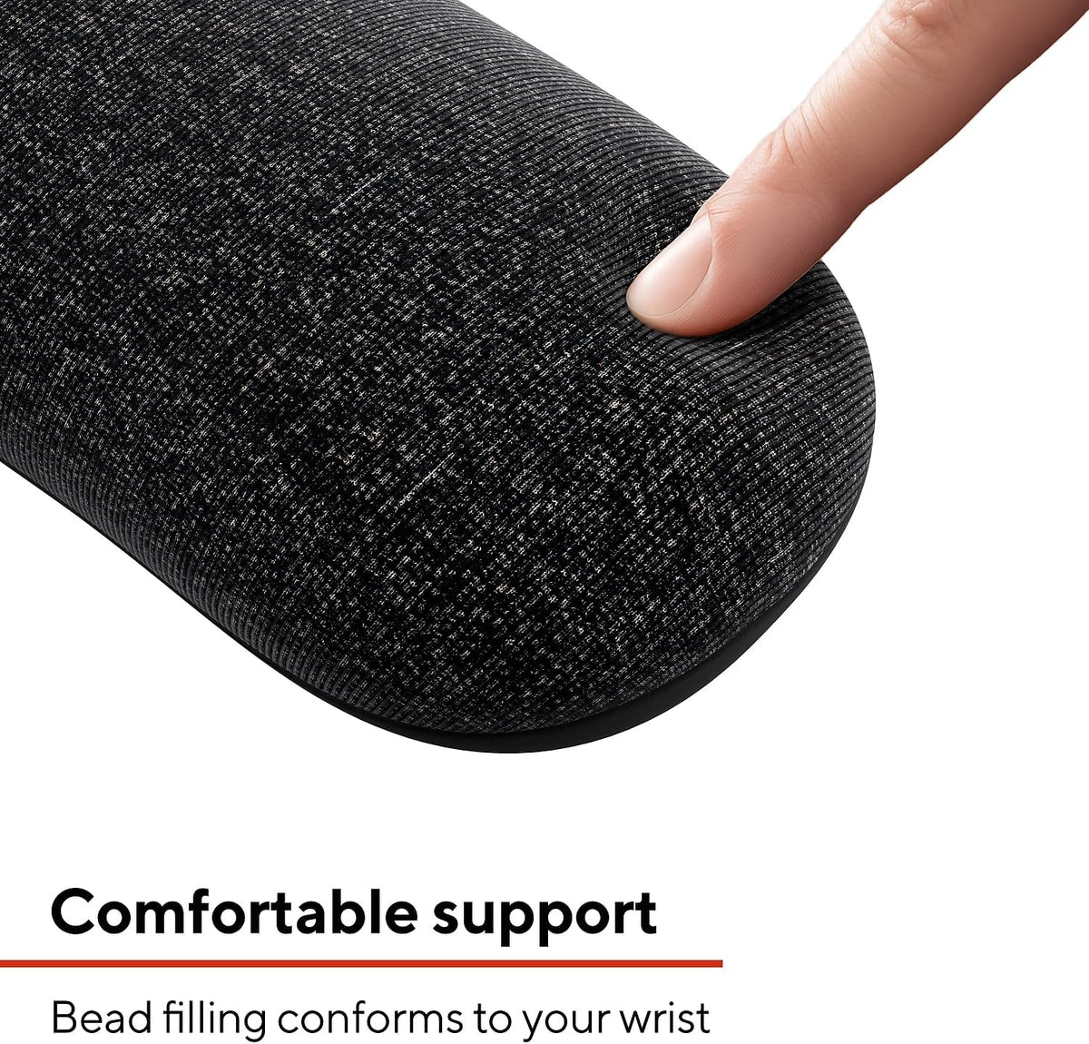 TECH Beaded Keyboard Wrist Rest, Ergonomic, Black/Gray