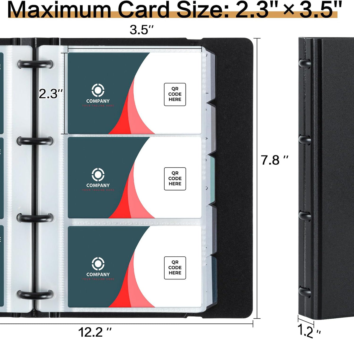 deli Business Card Book Holder, Business Card Organizer, Black