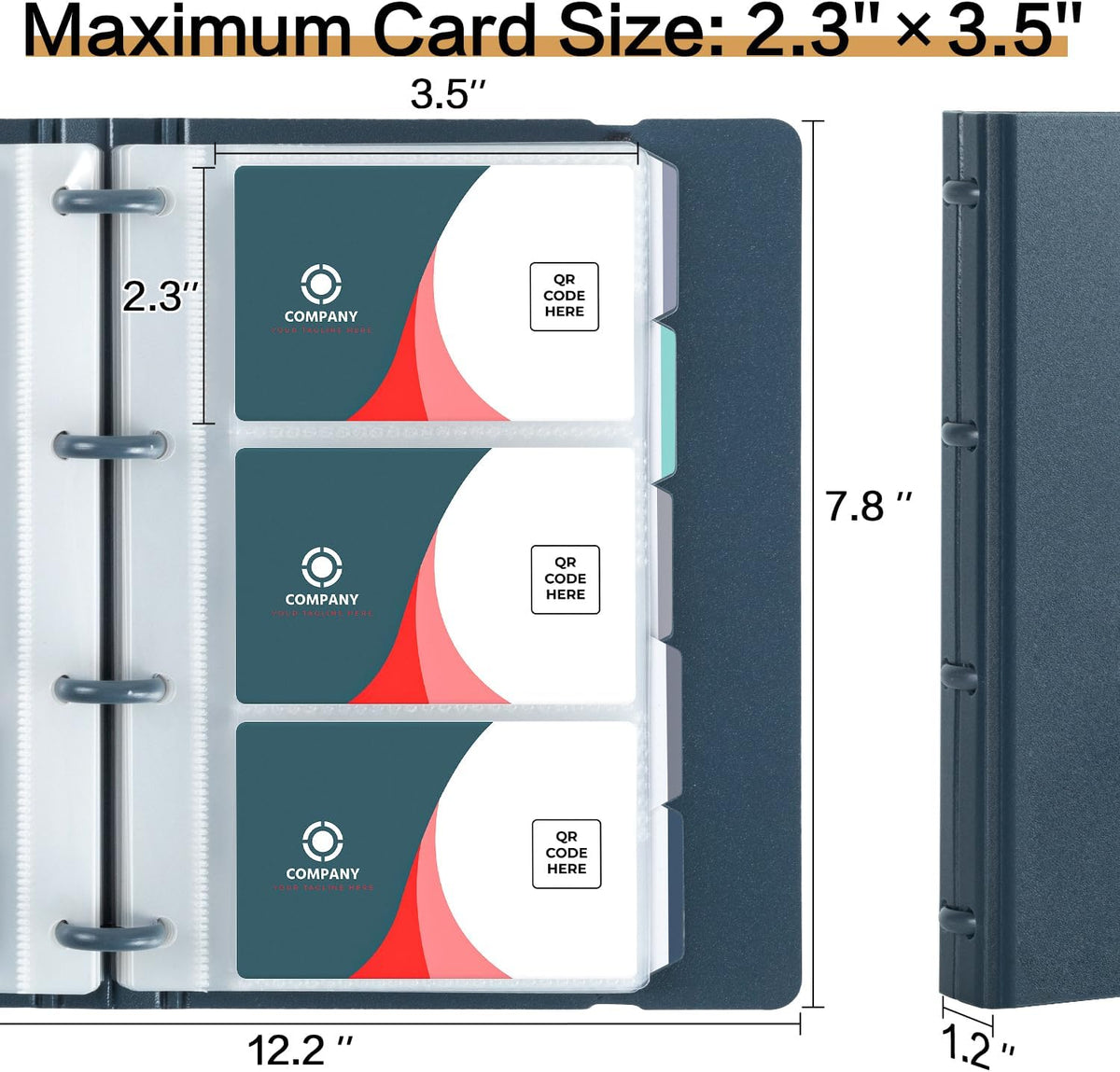 deli Business Card Book Holder, Business Card Organizer, Black