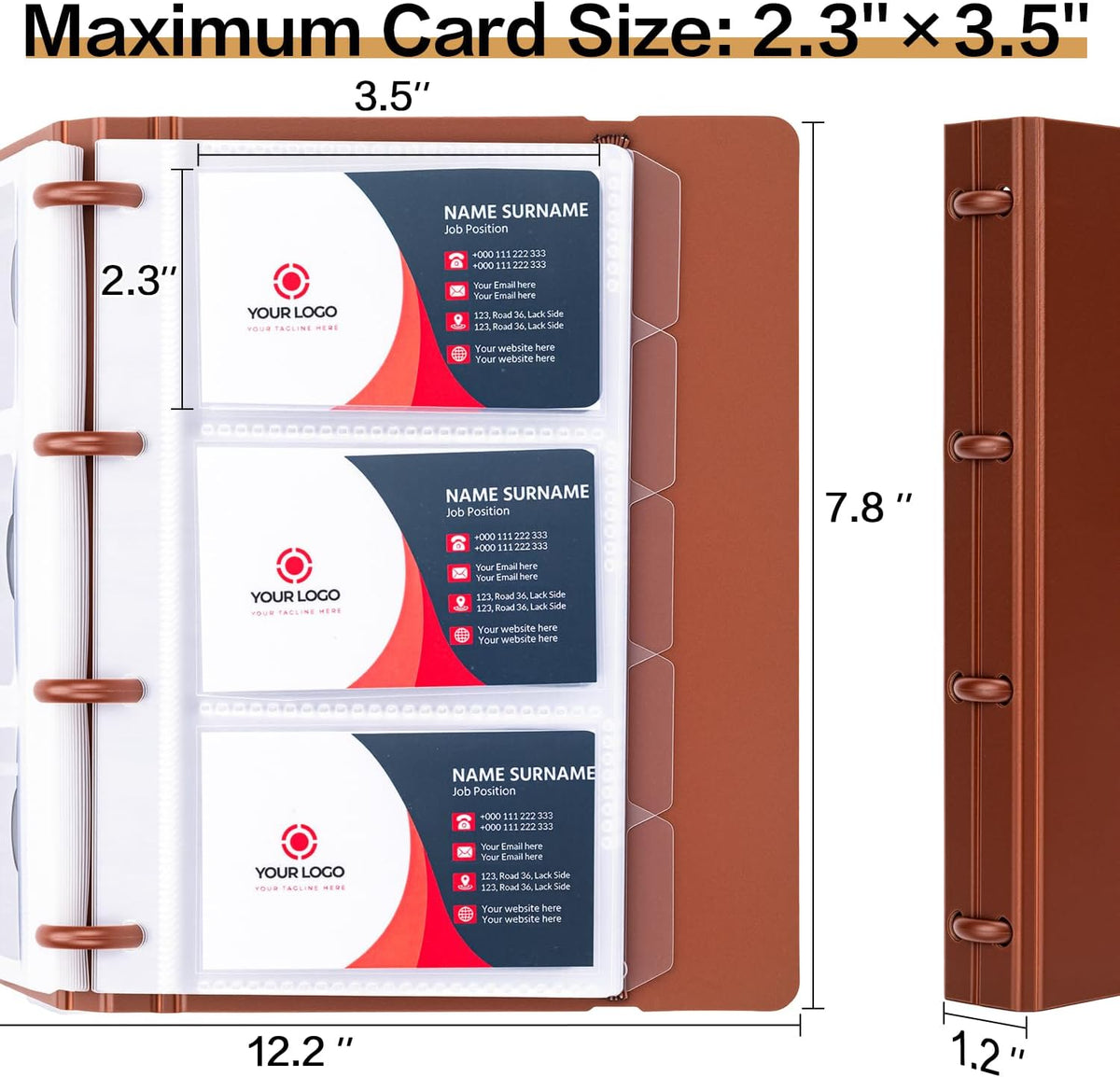 deli Business Card Book Holder, Business Card Organizer, Black