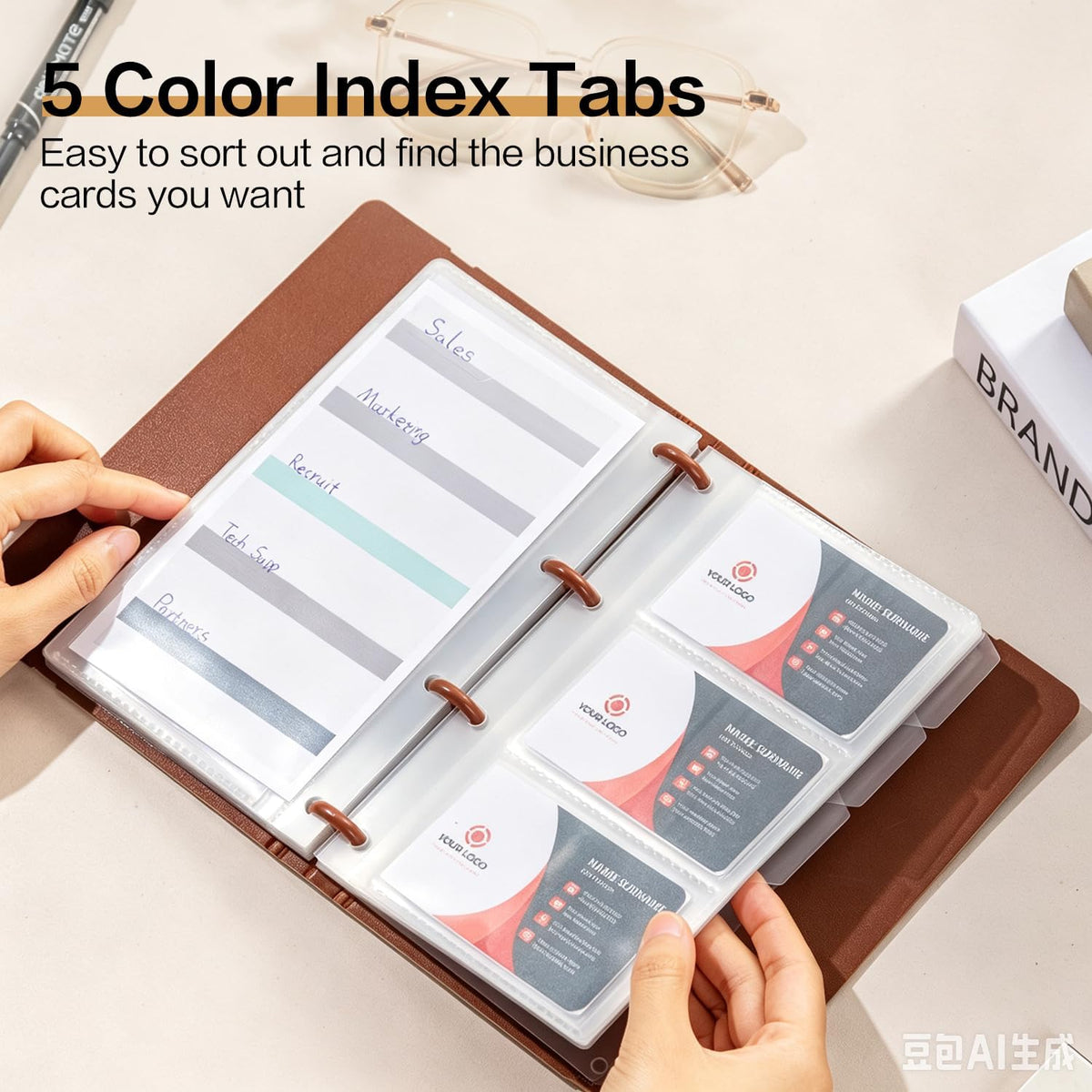 deli Business Card Book Holder, Business Card Organizer, Black