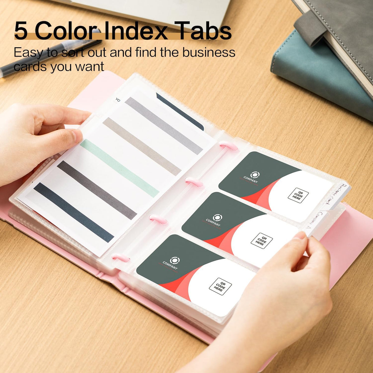 deli Business Card Book Holder, Business Card Organizer, Black