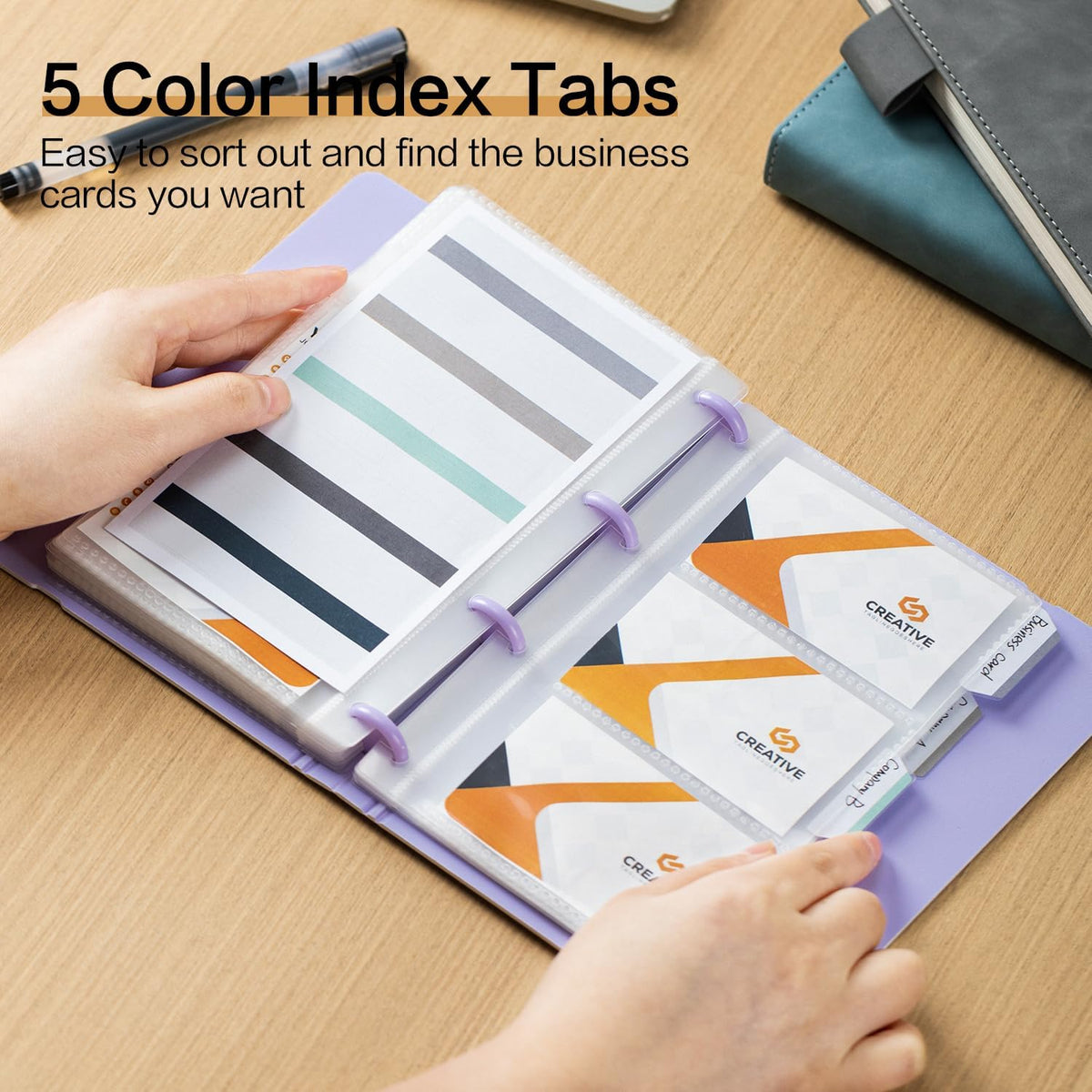 deli Business Card Book Holder, Business Card Organizer, Black