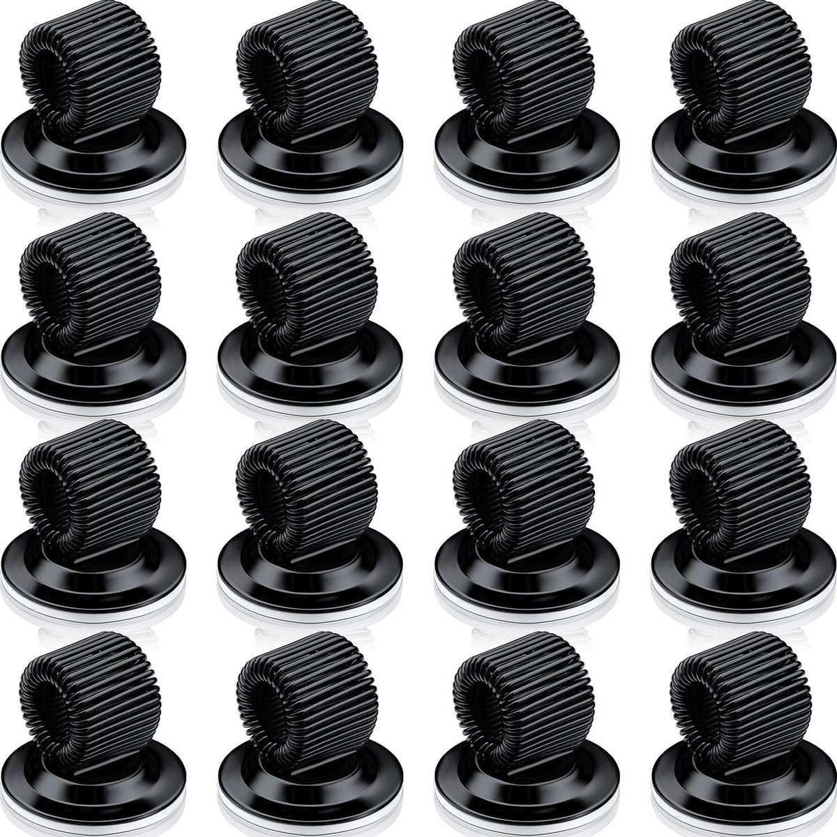 16 Pcs Black Pen Holder Clip Steel Pen Holder Self Adhesive Organizer
