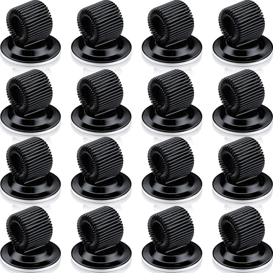 16 Pcs Black Pen Holder Clip Steel Pen Holder Self Adhesive Organizer