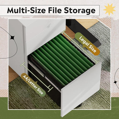 3 Drawer File Cabinet with Lock, Fully Assembled Except Casters