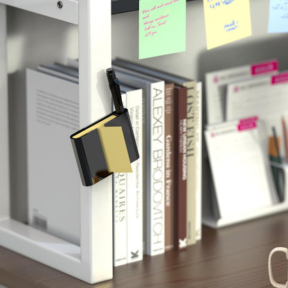 Sticky Note Dispenser, Magnetic Sticky Note Holder for Sticky Notes, 3 x 3 Inch Sticky Note Pen Organizer for Office Home Classroom, Black