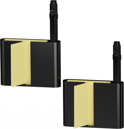 Sticky Note Dispenser, Magnetic Sticky Note Holder for Sticky Notes, 3 x 3 Inch Sticky Note Pen Organizer for Office Home Classroom, Black