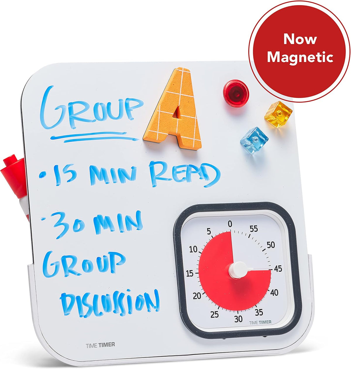 MOD with Dry Erase Board — 60-Minute Visual Countdown Timer with Magnetic Whiteboard — for Notes, Chores, Classroom and Office Reminders, Visual Schedules, for Kids and Adults (Blue)