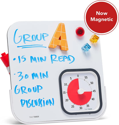 MOD with Dry Erase Board — 60-Minute Visual Countdown Timer with Magnetic Whiteboard — for Notes, Chores, Classroom and Office Reminders, Visual Schedules, for Kids and Adults (Blue)