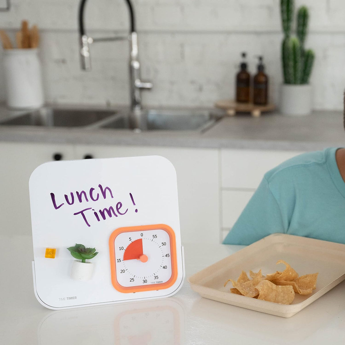 MOD with Dry Erase Board — 60-Minute Visual Countdown Timer with Magnetic Whiteboard — for Notes, Chores, Classroom and Office Reminders, Visual Schedules, for Kids and Adults (Blue)