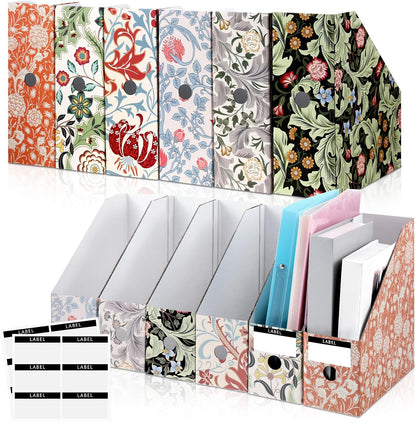 6 Pcs Decorative Magazine File Holders Foldable, Floral