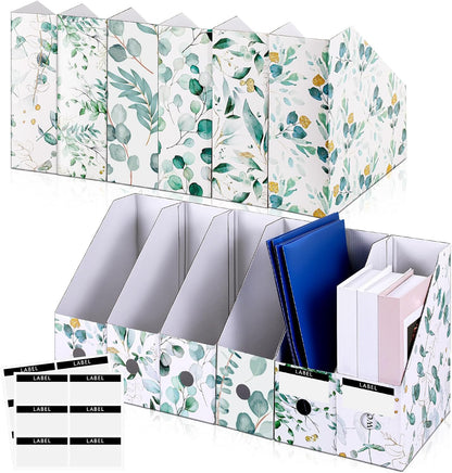 6 Pcs Decorative Magazine File Holders Foldable, Floral