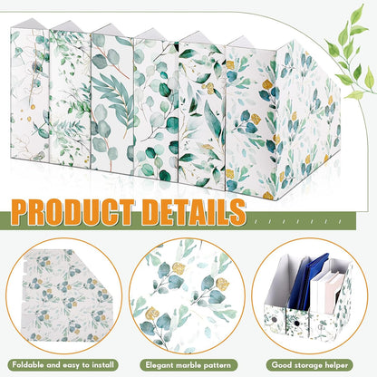 6 Pcs Decorative Magazine File Holders Foldable, Floral