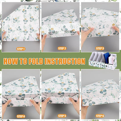 6 Pcs Decorative Magazine File Holders Foldable, Floral