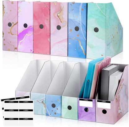 6 Pcs Decorative Magazine File Holders Foldable, Floral