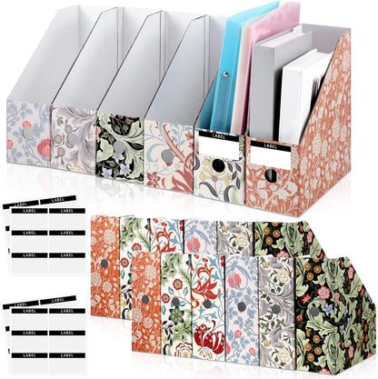 6 Pcs Decorative Magazine File Holders Foldable, Floral