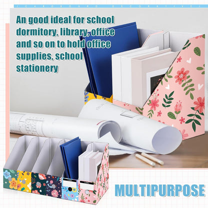 6 Pcs Decorative Magazine File Holders Foldable, Floral