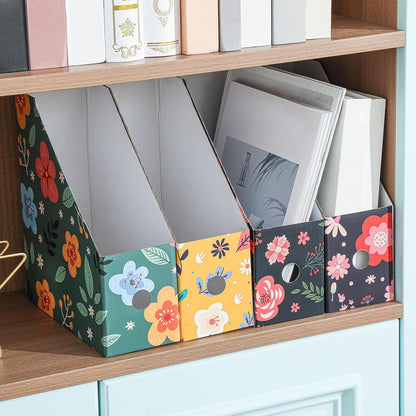 6 Pcs Decorative Magazine File Holders Foldable, Floral
