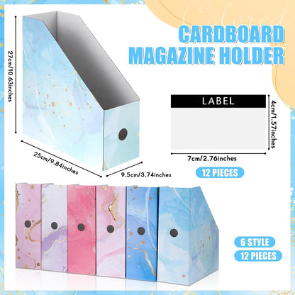 6 Pcs Decorative Magazine File Holders Foldable, Floral