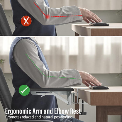 Ergonomic Arm/Elbow Rest for Desk, Foldable Rotating Black