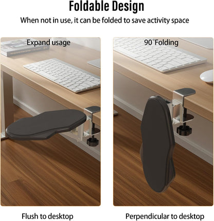 Ergonomic Arm/Elbow Rest for Desk, Foldable Rotating Black