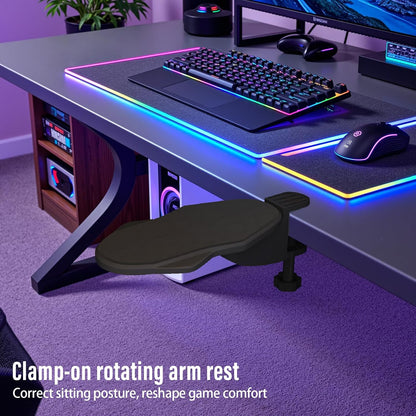 Ergonomic Arm/Elbow Rest for Desk, Foldable Rotating Black