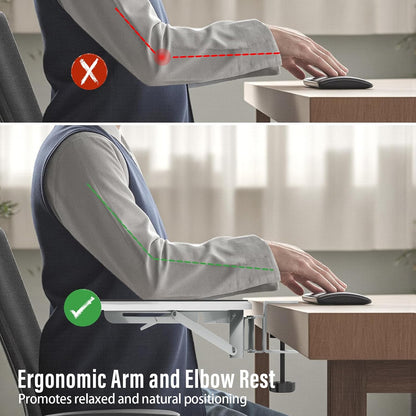 Ergonomic Arm/Elbow Rest for Desk, Foldable Rotating Black