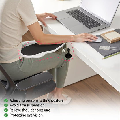 Ergonomic Arm/Elbow Rest for Desk, Foldable Rotating Black
