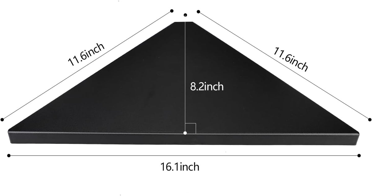 Corner Mounting Shelf Set of 2 – Easy to Install Floating Wall Shelves with Wood Grain Finish, Durable and Waterproof ABS Plastic for Kitchen, Bathroom, Living Room Home Décor