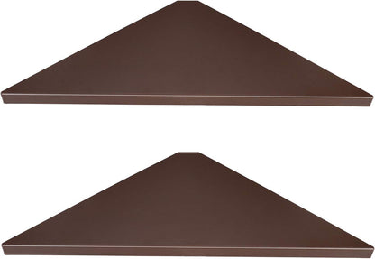 Corner Mounting Shelf Set of 2 – Easy to Install Floating Wall Shelves with Wood Grain Finish, Durable and Waterproof ABS Plastic for Kitchen, Bathroom, Living Room Home Décor