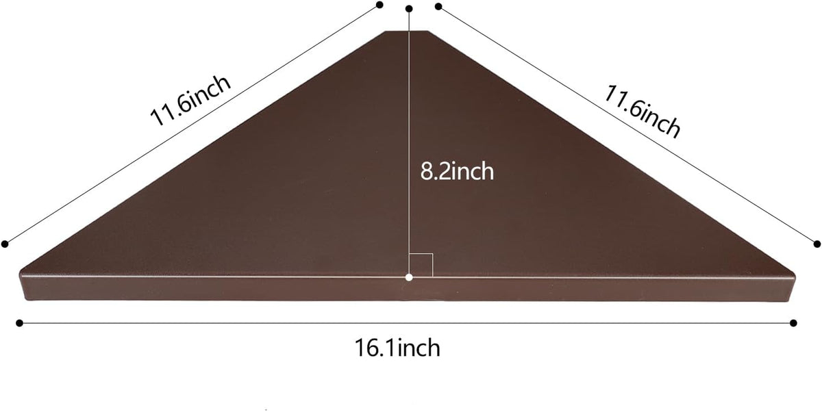 Corner Mounting Shelf Set of 2 – Easy to Install Floating Wall Shelves with Wood Grain Finish, Durable and Waterproof ABS Plastic for Kitchen, Bathroom, Living Room Home Décor
