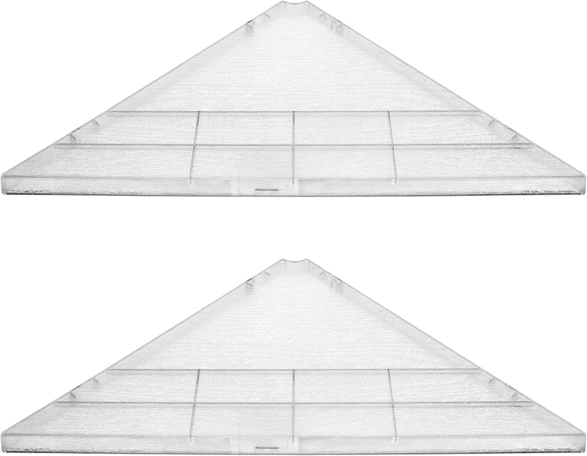 Corner Mounting Shelf Set of 2 – Easy to Install Floating Wall Shelves with Wood Grain Finish, Durable and Waterproof ABS Plastic for Kitchen, Bathroom, Living Room Home Décor
