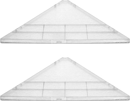 Corner Mounting Shelf Set of 2 – Easy to Install Floating Wall Shelves with Wood Grain Finish, Durable and Waterproof ABS Plastic for Kitchen, Bathroom, Living Room Home Décor