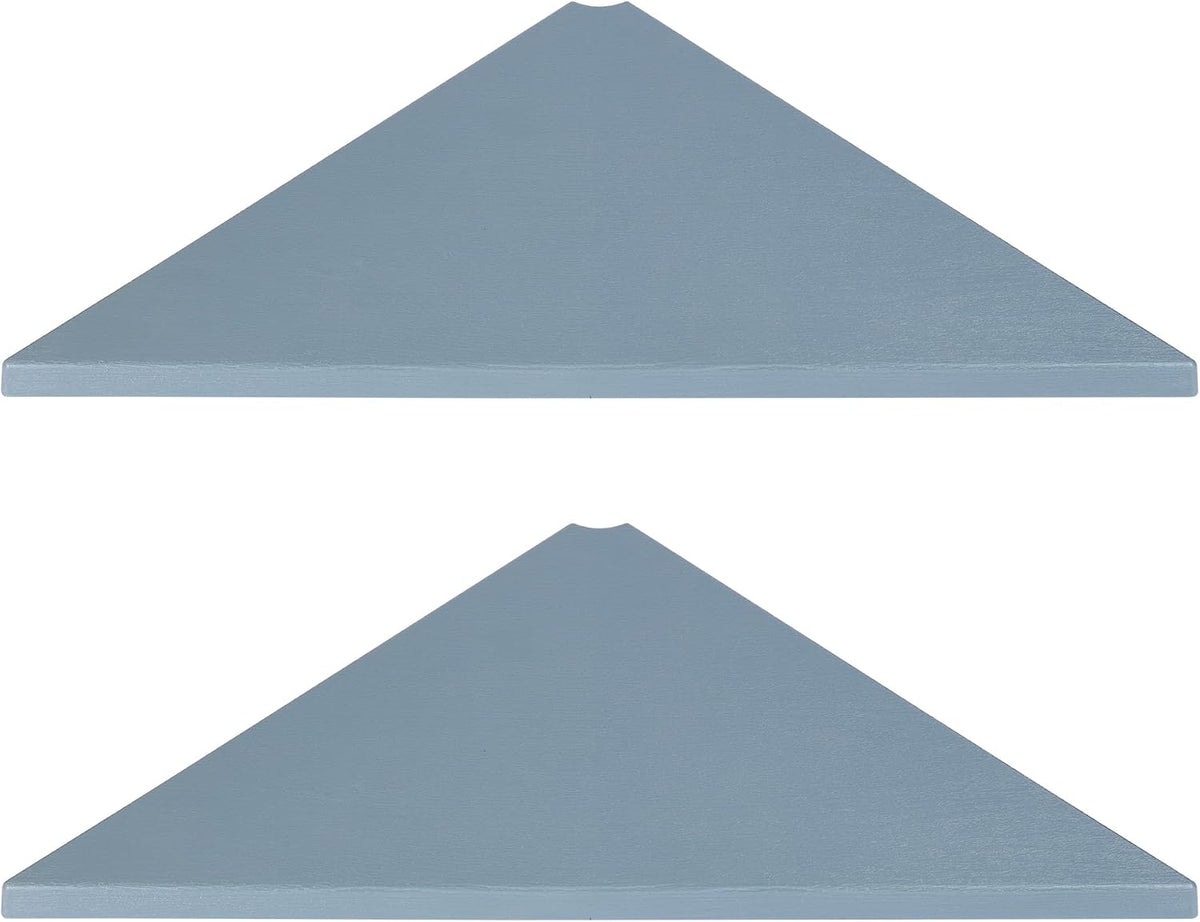 Corner Mounting Shelf Set of 2 – Easy to Install Floating Wall Shelves with Wood Grain Finish, Durable and Waterproof ABS Plastic for Kitchen, Bathroom, Living Room Home Décor