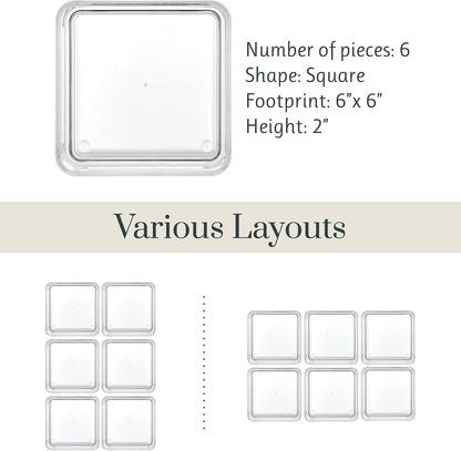 SimpleSort 3-Piece Stackable Clear Drawer Organizer Set | 9" x 6" x 2" Rectangle Trays | Wide Makeup Vanity Storage Bins and Office Desk Drawer Dividers | Made in USA