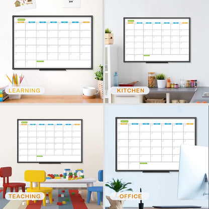 Dry Erase Calendar Whiteboard, Magnetic Month Board 36 x 24 Inch