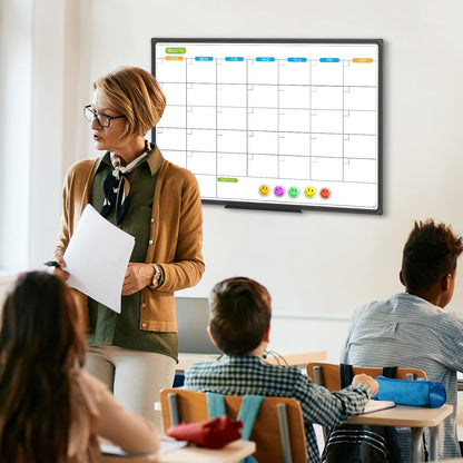 Dry Erase Calendar Whiteboard, Magnetic Month Board 36 x 24 Inch