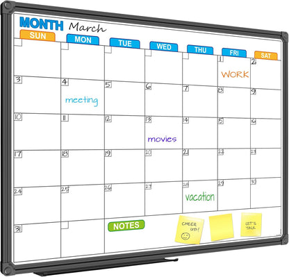 Dry Erase Calendar Whiteboard, Magnetic Month Board 36 x 24 Inch