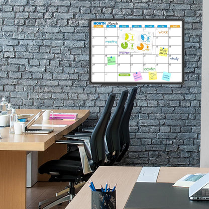 Dry Erase Calendar Whiteboard, Magnetic Month Board 36 x 24 Inch