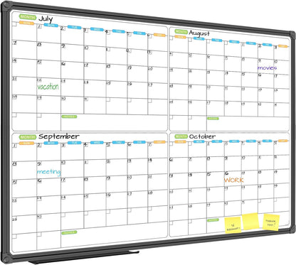Dry Erase Calendar Whiteboard, Magnetic Month Board 36 x 24 Inch