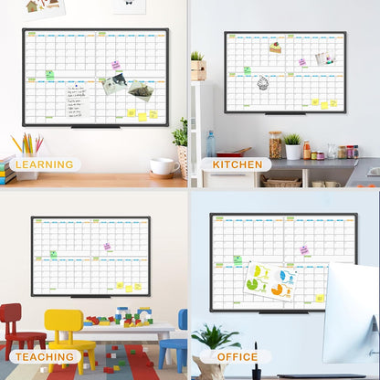 Dry Erase Calendar Whiteboard, Magnetic Month Board 36 x 24 Inch