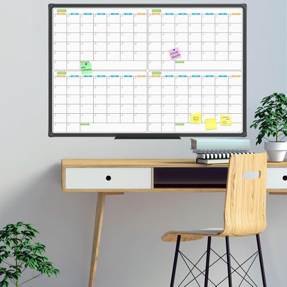 Dry Erase Calendar Whiteboard, Magnetic Month Board 36 x 24 Inch