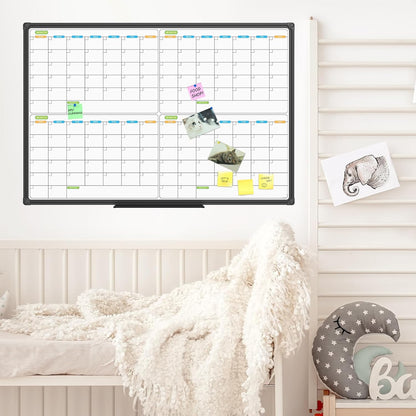 Dry Erase Calendar Whiteboard, Magnetic Month Board 36 x 24 Inch
