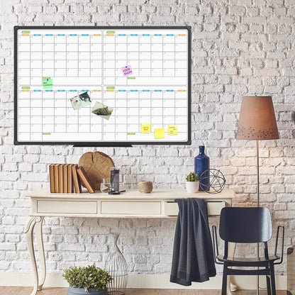 Dry Erase Calendar Whiteboard, Magnetic Month Board 36 x 24 Inch