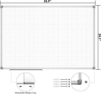 Dry Erase Calendar Whiteboard, Magnetic Month Board 36 x 24 Inch