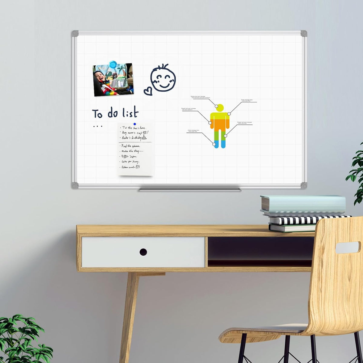 Dry Erase Calendar Whiteboard, Magnetic Month Board 36 x 24 Inch
