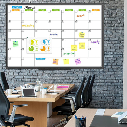 Dry Erase Calendar Whiteboard, Magnetic Month Board 36 x 24 Inch