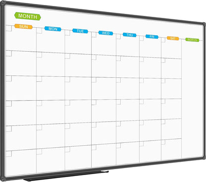 Dry Erase Calendar Whiteboard, Magnetic Month Board 36 x 24 Inch